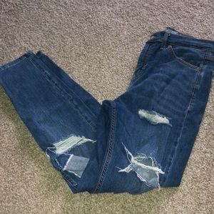 TOPSHOP Jamie High Rose Distressed Skinny Jeans